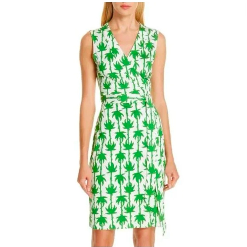 DVF palm tree wrap dress NWT